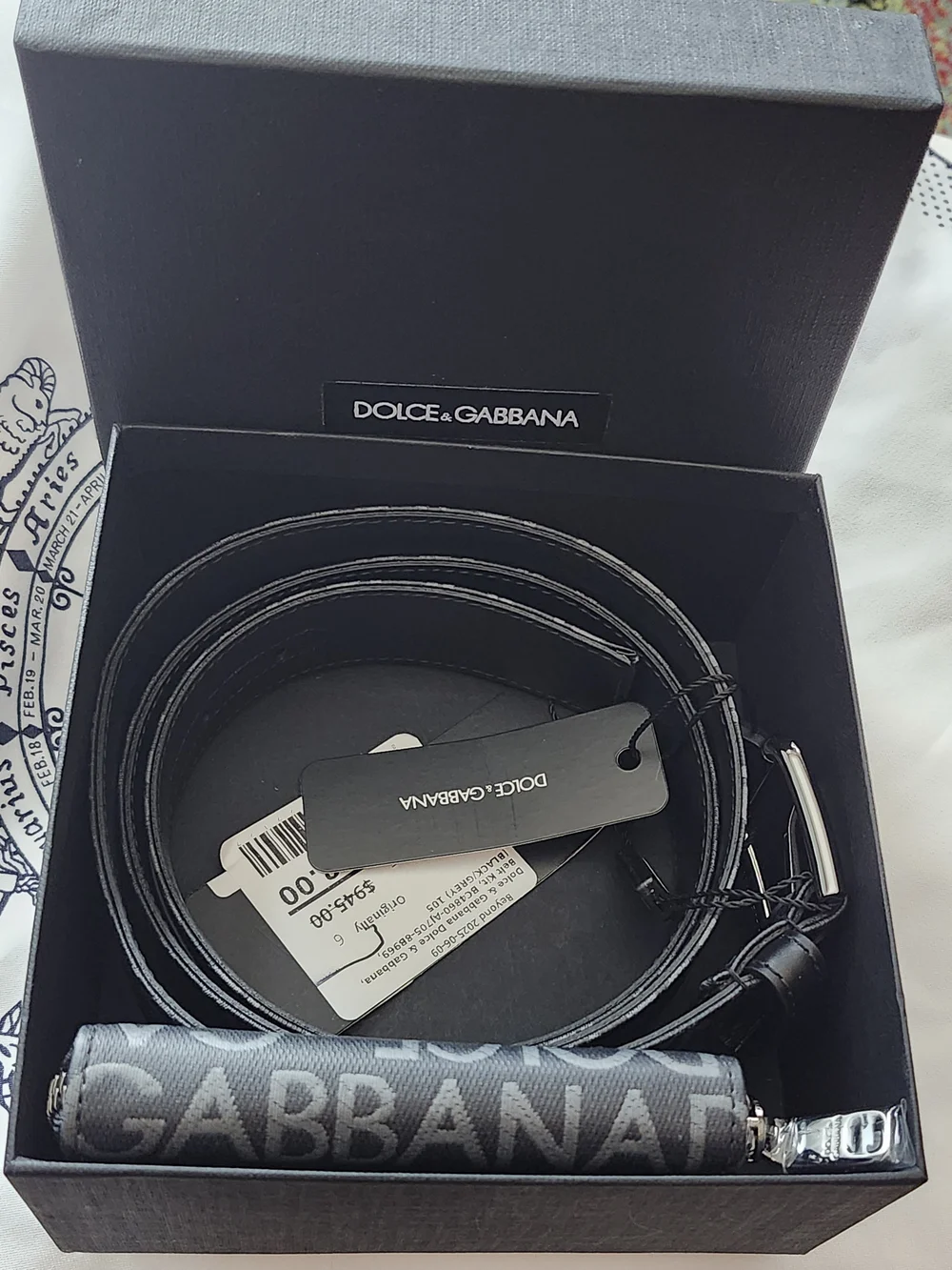 Authentic Dolce & Gabbana DG Logo Coated Jacquard Belt kit